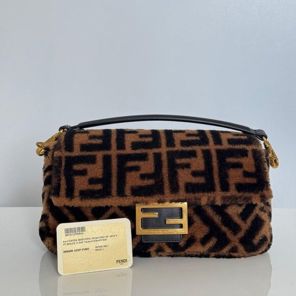 Fendi Handbags - Fendi Brown sheepskin bag fur bag large